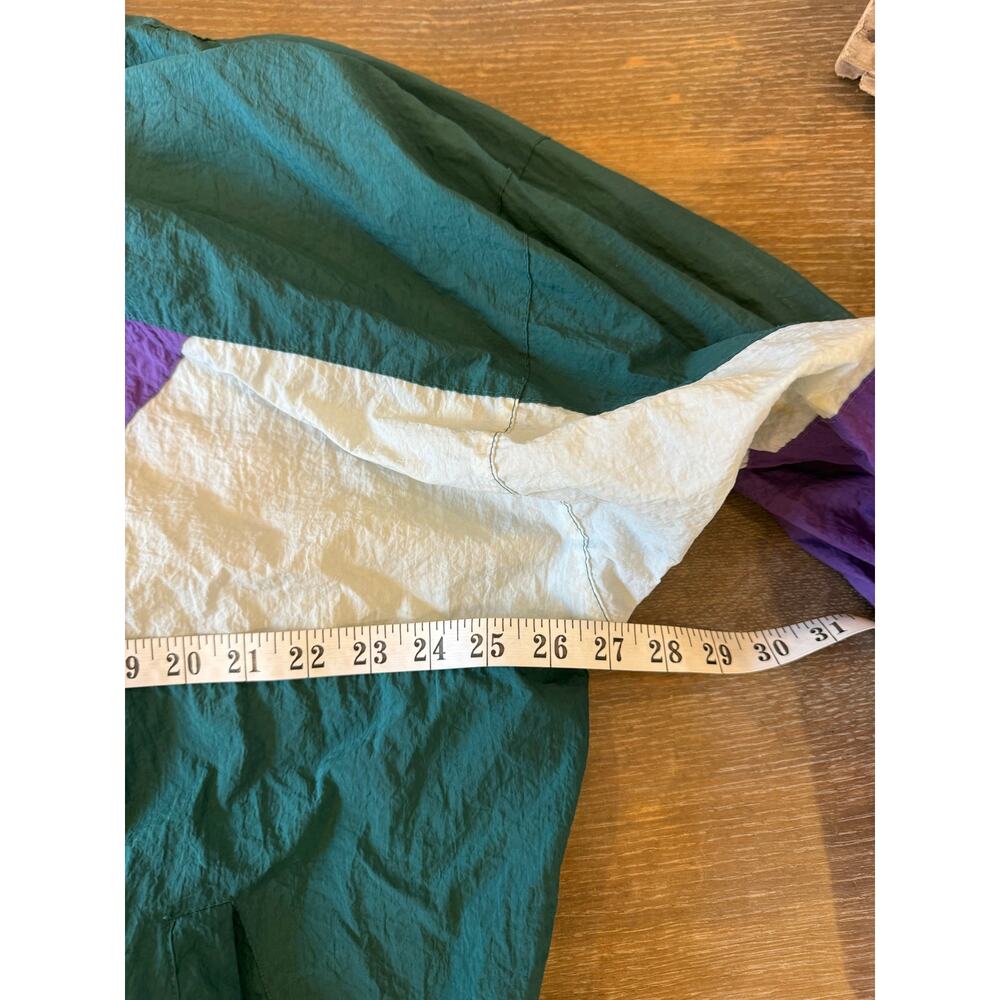 Oakton Limited Vintage Purple Green Ful Zip Windbreaker Jacket Coat Men XL - Picture 7 of 8